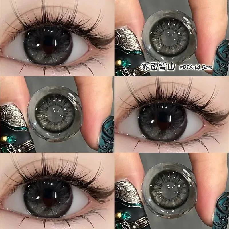 OVOLOOK黑色美瞳半年抛隐形眼镜雾面雪山学生甜美舒适水润欧若风