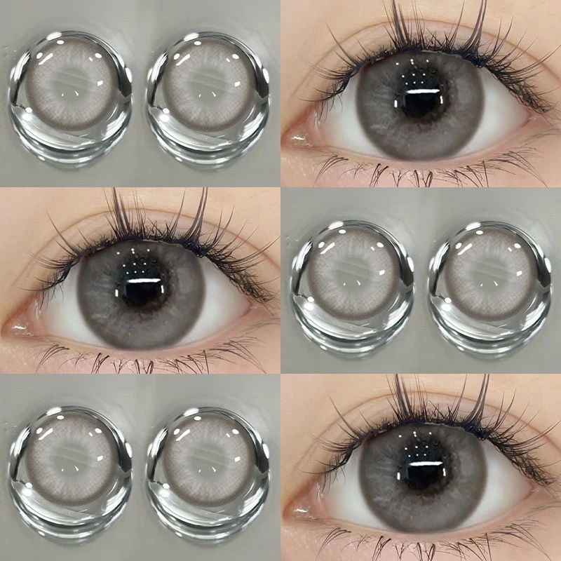 OVOLOOK椰酥纯灰美瞳半年抛舒适近视隐形眼镜14.2小直径混血感