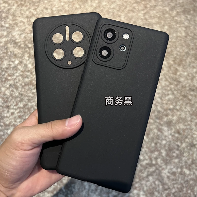 黑色高级感手机壳适用华为/荣耀OPPO小米vivo真我iQOO苹果全包边