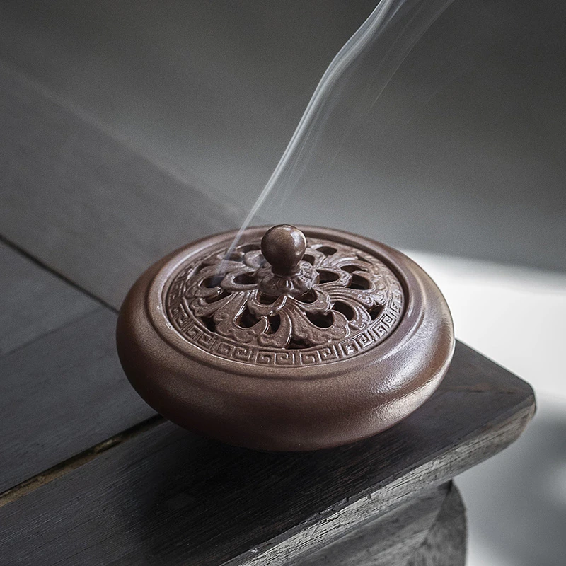 香炉熏香家用室内盘香塔香沉香会所檀香炉蚊香炉陶瓷复古香薰炉
