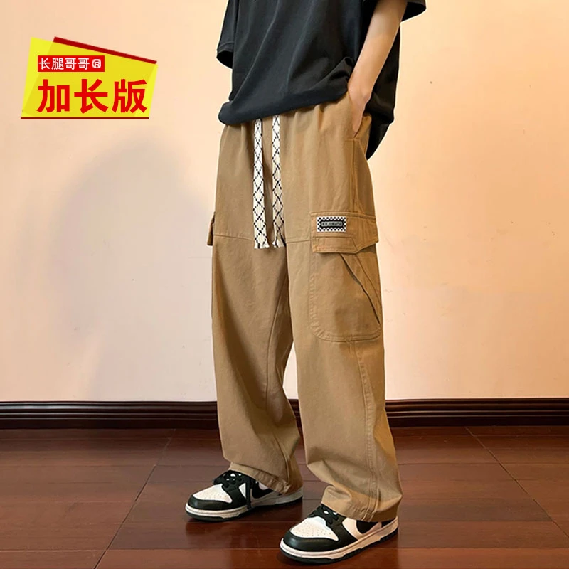 冬款高个子190加长版男裤休闲工装裤宽松直筒韩版港风百搭潮120cm