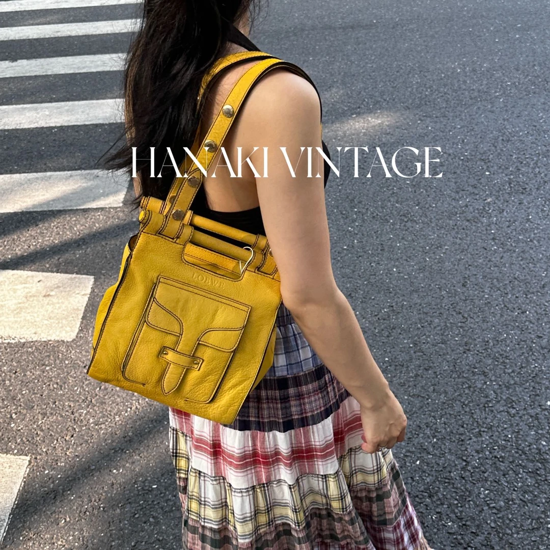 95新 LOEWE/罗意威 罗意威黄色竖版单肩包