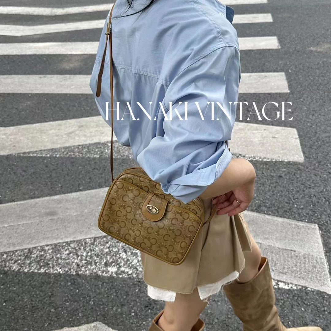 95新 Celine/思琳 花绮中古/Celine老花战马相机斜挎包/95新
