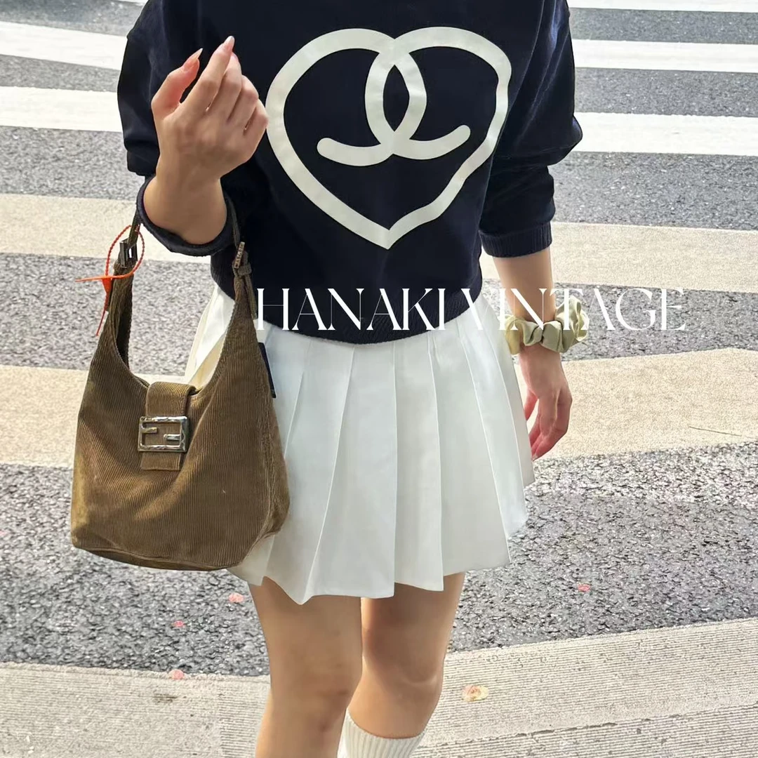 95新 FENDI/芬迪 花绮中古/FENDI灯芯绒单肩包/95新
