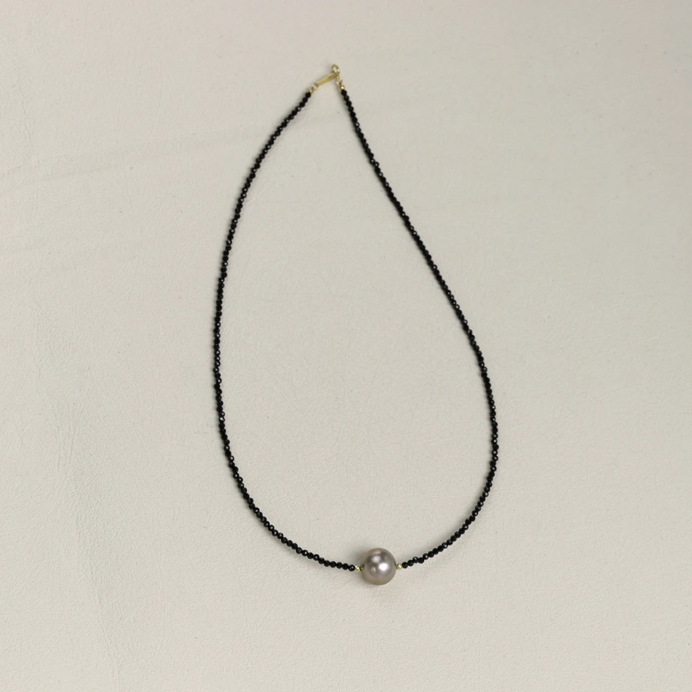 【叭哒不惑】18K金项链 11-12mm大溪地黑珍珠 长40cm 浅色 245517