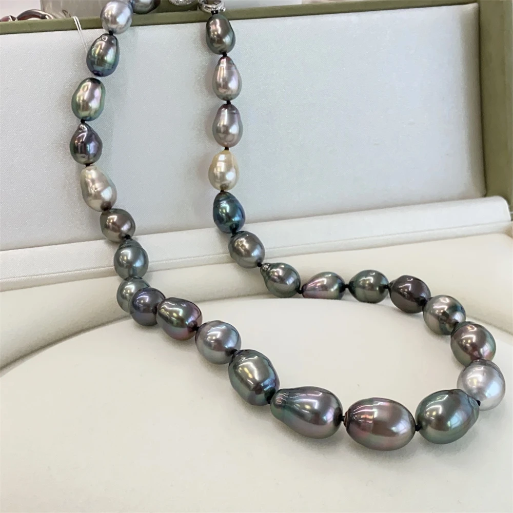 【叭哒不惑】 大溪地海水珍珠混彩项链8-12mm