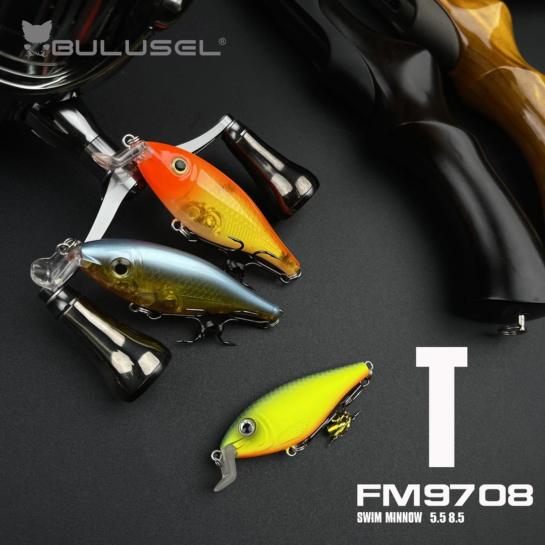 T型舌板浮水米诺胖子型浮水饵BULUSEL乐海鲈鱼鳜鱼狗鱼翘嘴