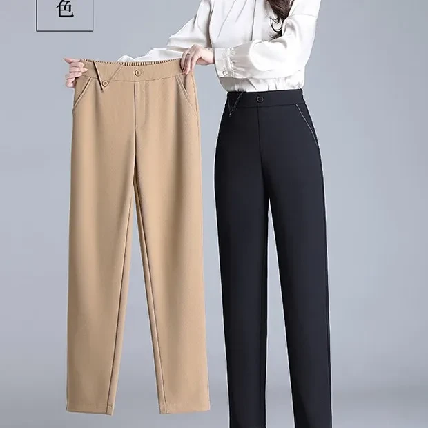 春夏款高腰显瘦百搭小直筒裤B106