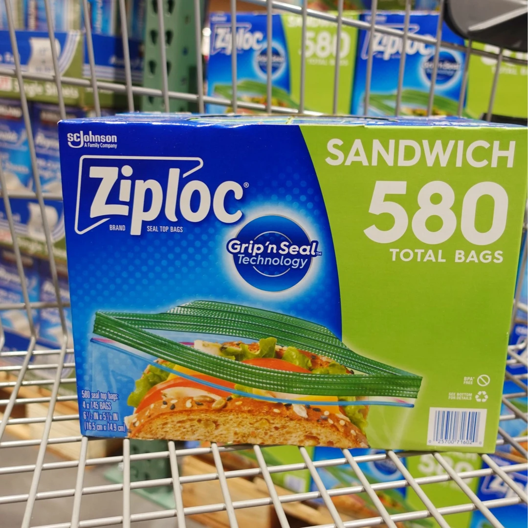 包邮costco开市客代购泰国Ziploc密保诺拉链可封三明治小号保鲜袋