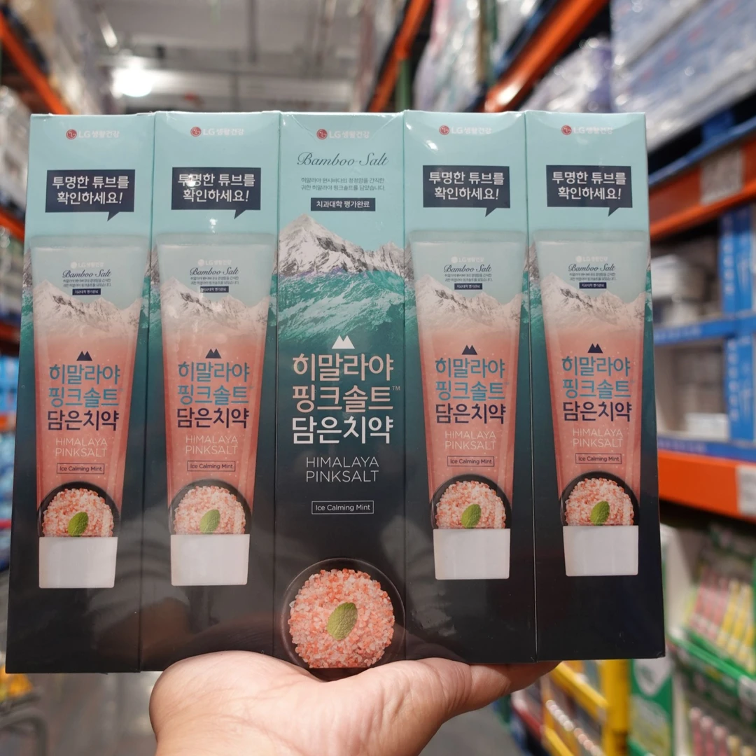 包邮costco开市客韩国薄荷味竹盐喜马拉雅粉盐牙膏清新含氟防蛀牙