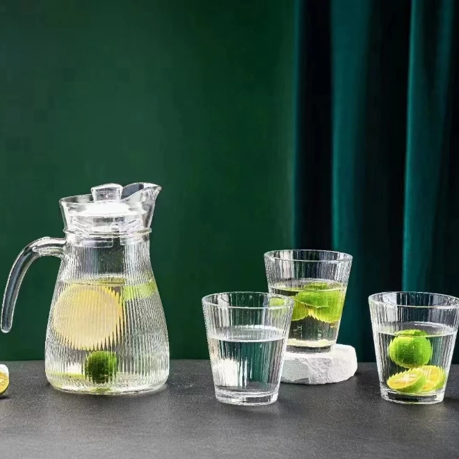 【NAZAR 精选】加厚透明玻璃水具把手家用果汁大口径大容量冷水壶高