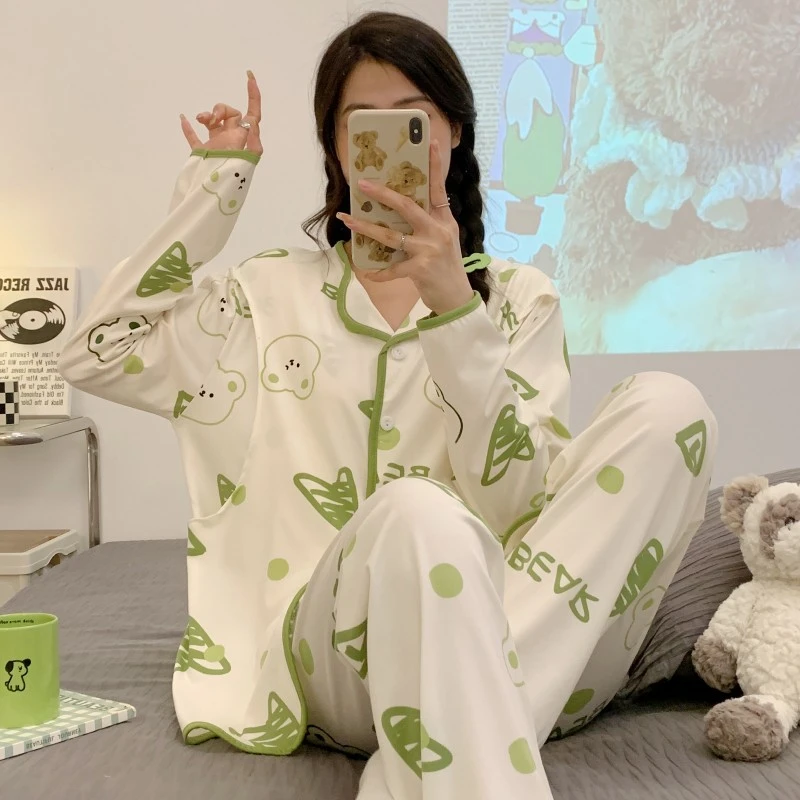 孕妇睡衣春秋季产后月子服哺乳期可外穿专用大码10-12月份家居服