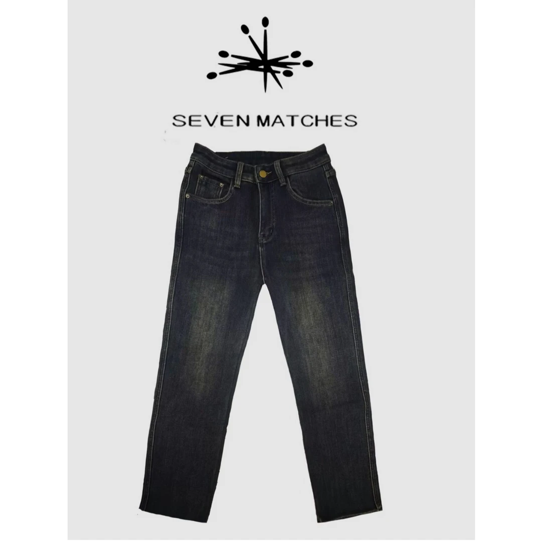 【加绒加厚】8072秋冬九分裤女款修身直筒弹力复古休闲长裤