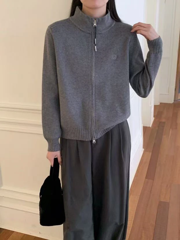 秋冬加厚休闲百搭拉链开衫毛衣外套