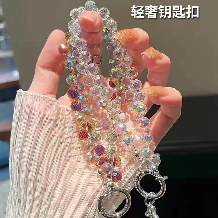 爆闪手机链新款手机链手腕水晶链串饰品配件钥匙扣
