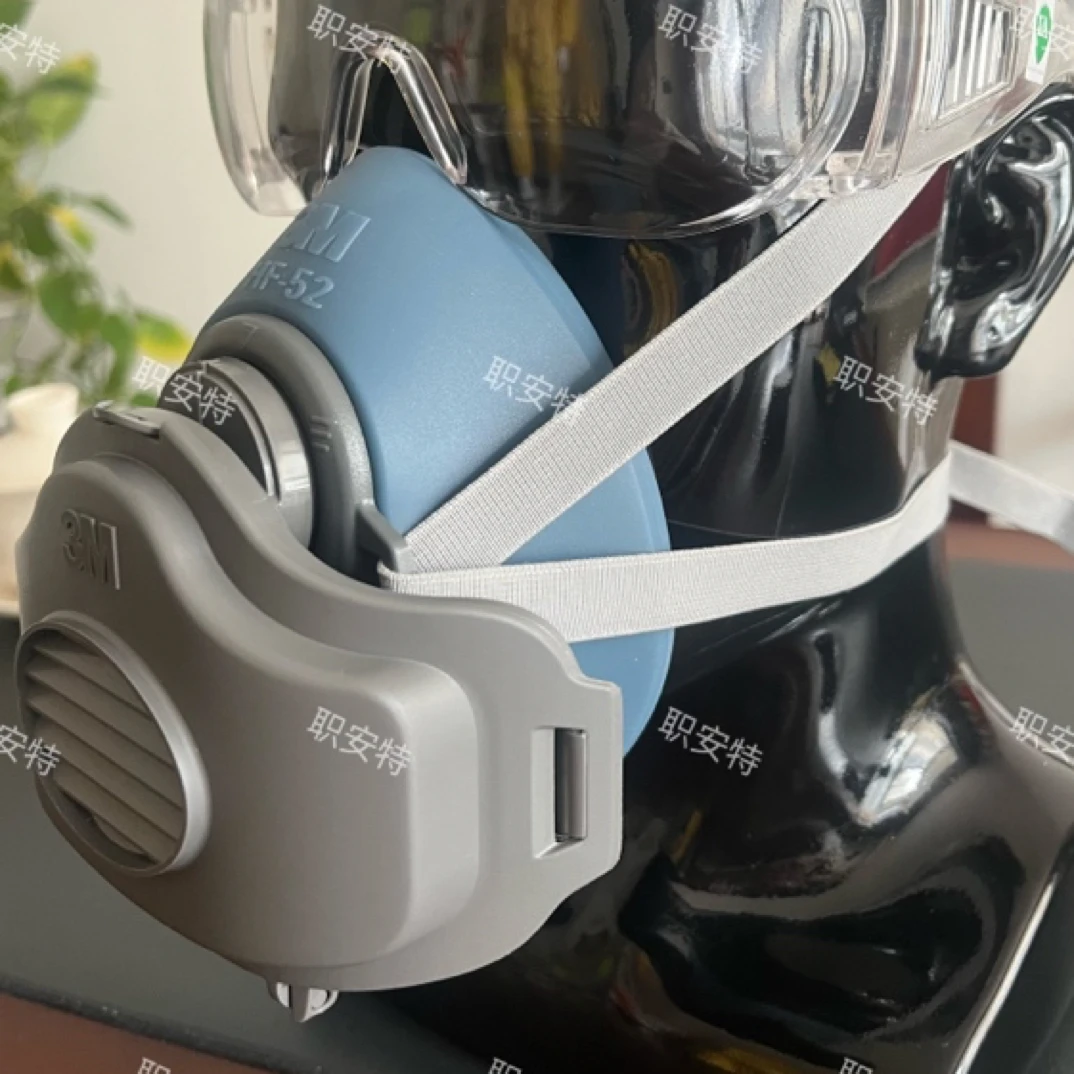 3M防尘半面具HF-52硅胶面罩防工业粉尘打磨切割粉尘煤矿防尘面具