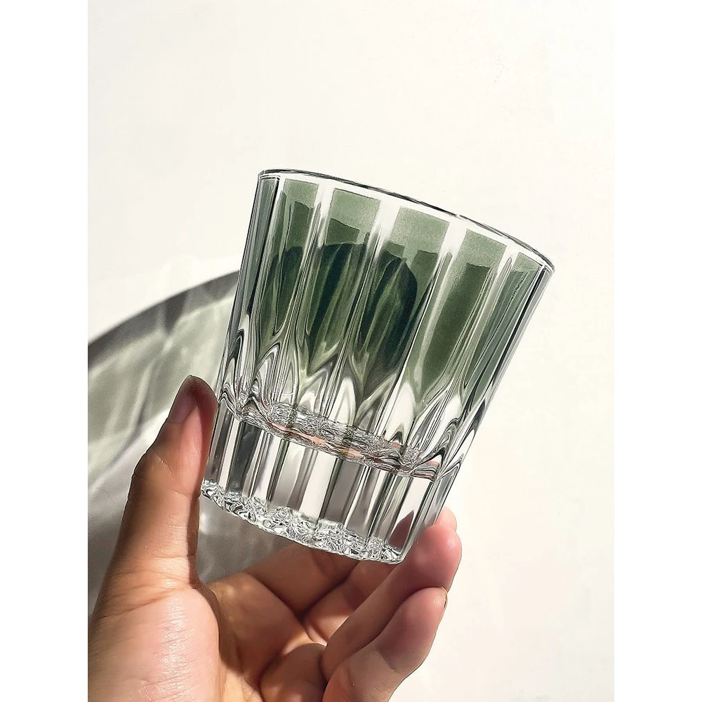 日式复古ins风江户切子水晶玻璃杯 轻奢喝水杯星芒雕刻威士忌酒杯