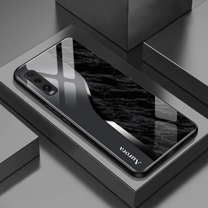 适用于OPPO FindX2大理石纹理轻奢玻璃手机壳高颜值设计时尚