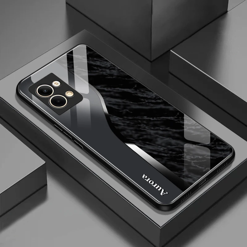 适用于OPPO Reno9大理石纹理轻奢玻璃手机壳高颜值设计时尚