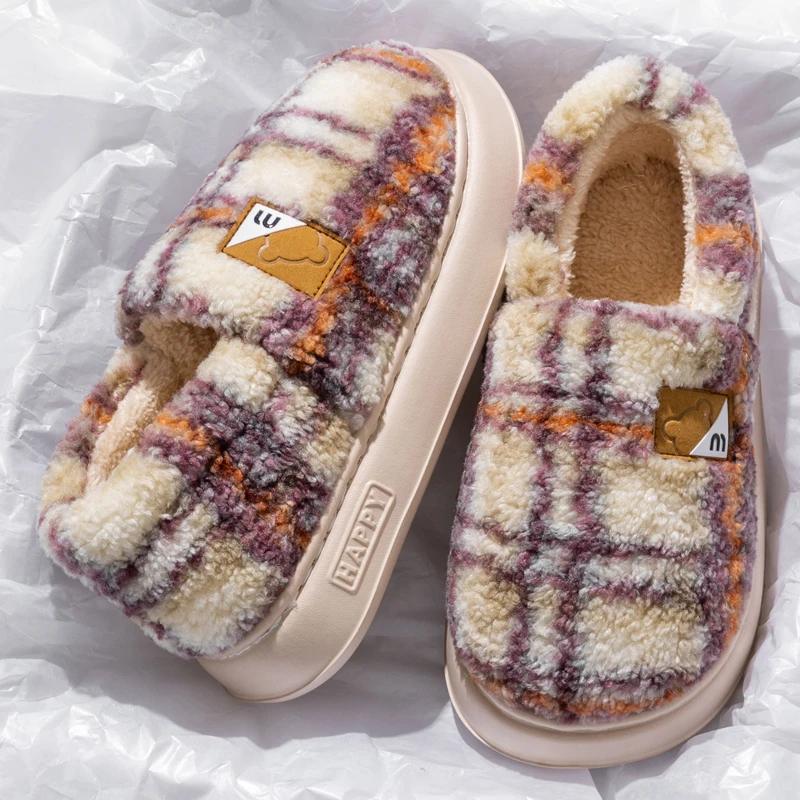 踩屎感棉拖鞋女冬季包跟2024新款家居室内厚底防滑保暖毛棉鞋女士
