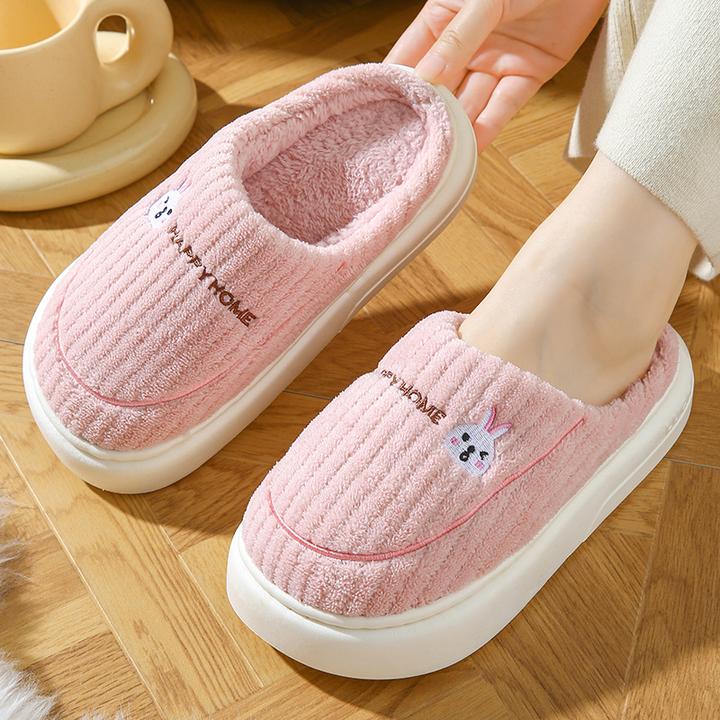 2024新品家居冬季底居家软底毛绒女保暖防滑卡通情侣棉拖鞋男