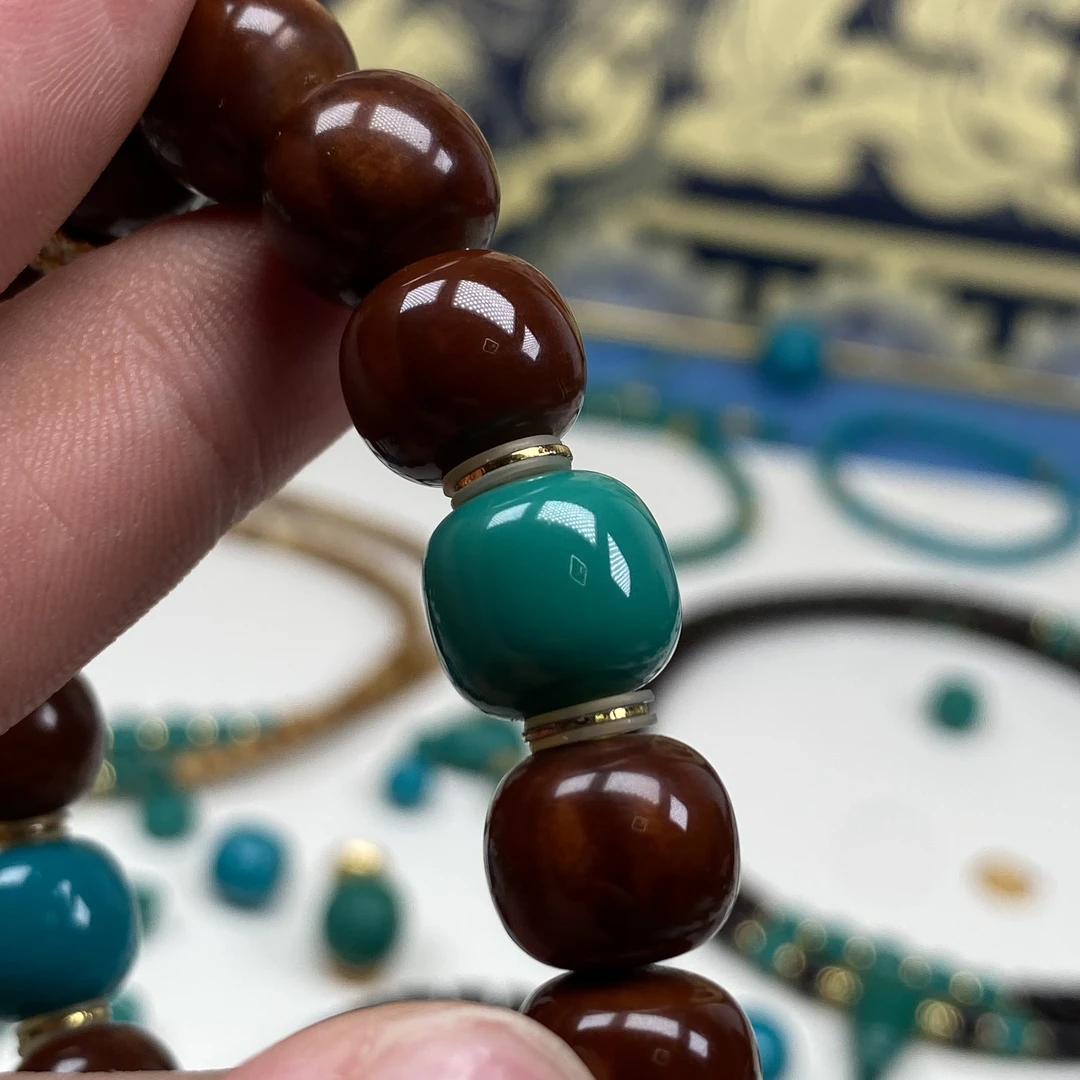 纯手工玉化绿料【老型】diy配饰配珠