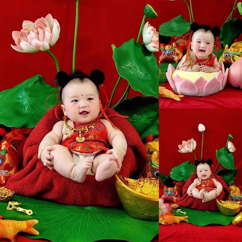 儿童摄影服装年画娃娃拍照道具衣服宝宝百天照周岁照拍照服装