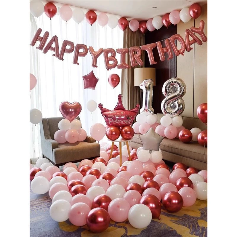 18岁成人礼生日场景布置十八岁男孩女孩气球派对装饰品高级感道具