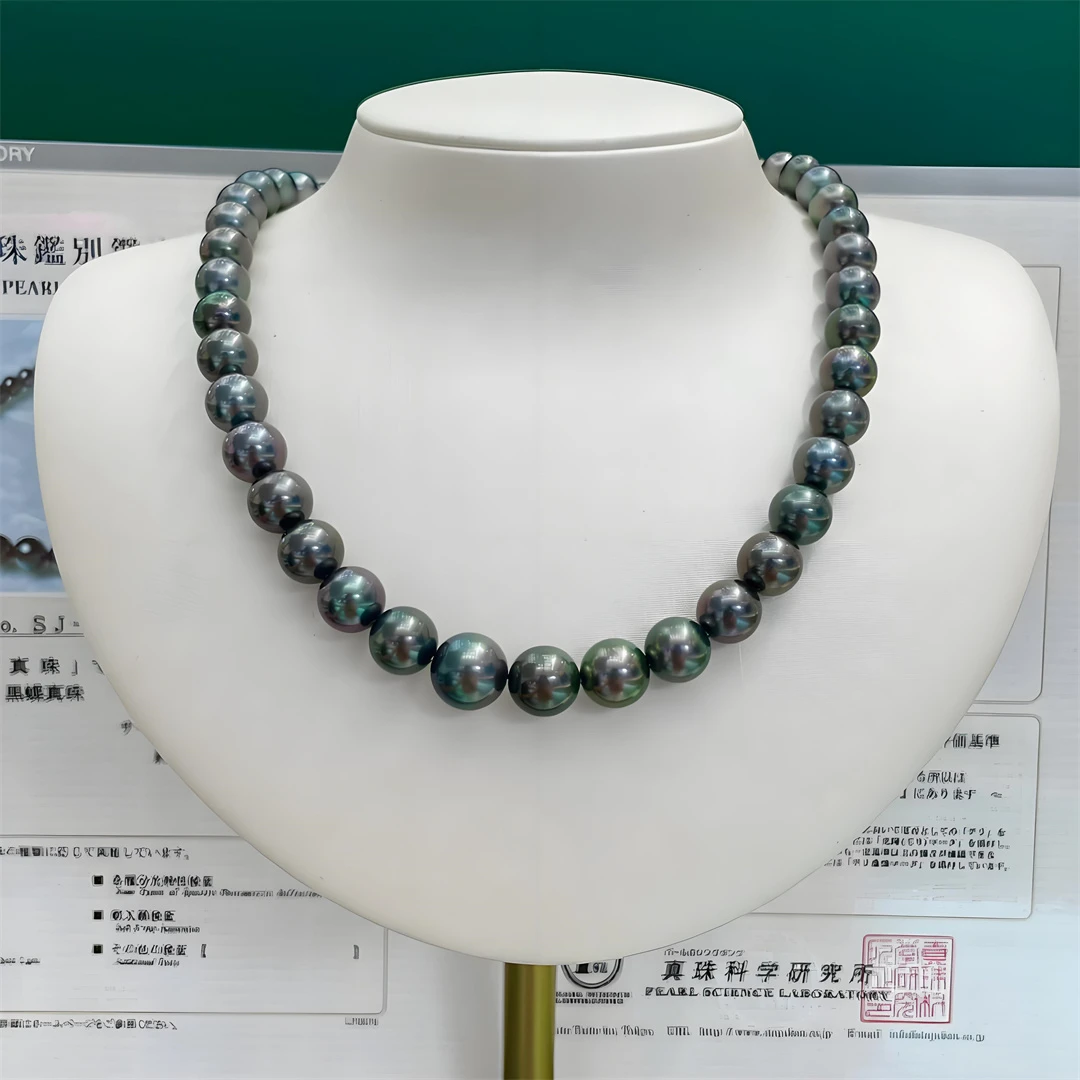 海水大溪地珍珠全珠链11-12mm