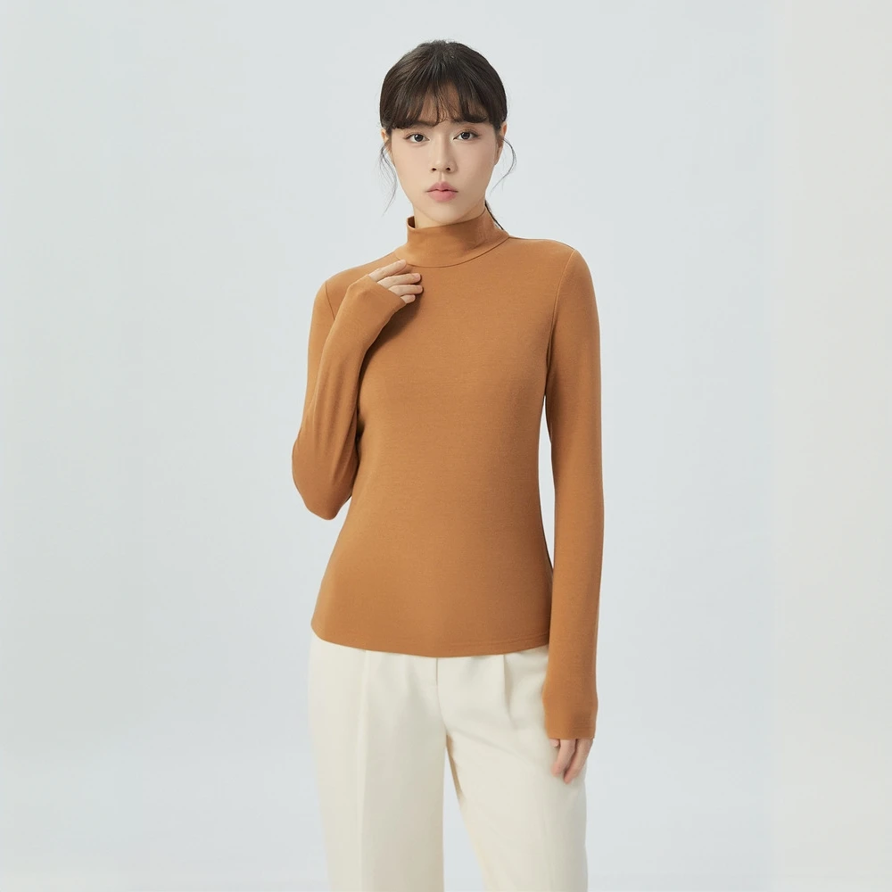 GIRDEAR/哥弟秋冬针织百搭修身纯色半高领女士长袖上衣1300536