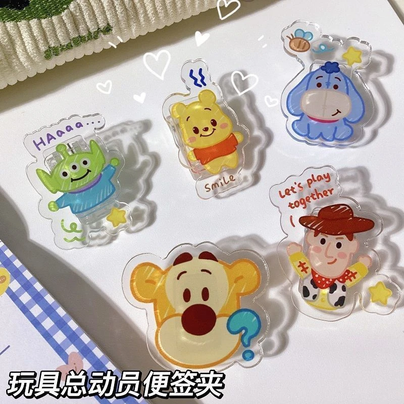 玩具总动员便签夹ins亚克力夹子可爱卡通高颜值多功能文件试卷夹