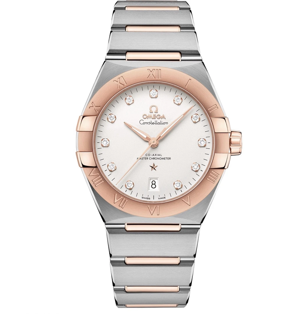 99新 Omega/欧米茄 新款星座系列/表径39mm/18k镶钻/背透8800机芯