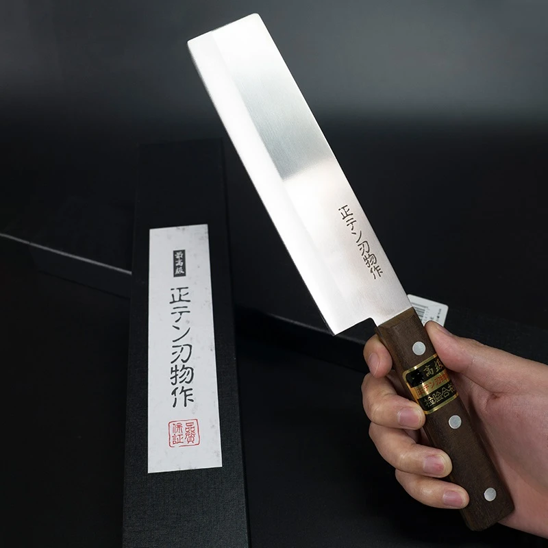 日本松田诚一作 V金小菜切  锻打工艺 日式菜切女士