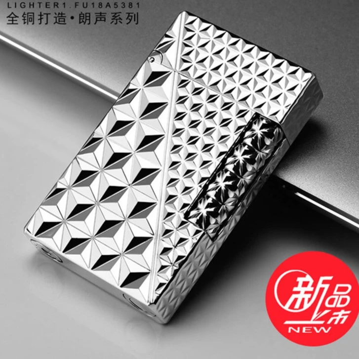 大小对角线定制朗声打火机充气复古个性黄铜礼品男士潮流