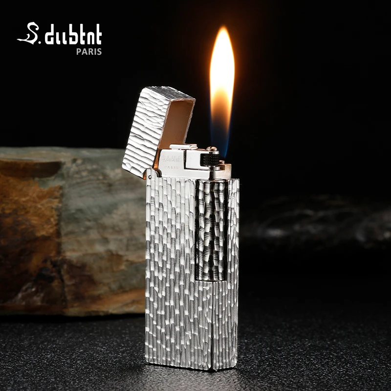 法国都柏特窄版陨石坑进口充气打火机纯手工雕刻意精品男士
