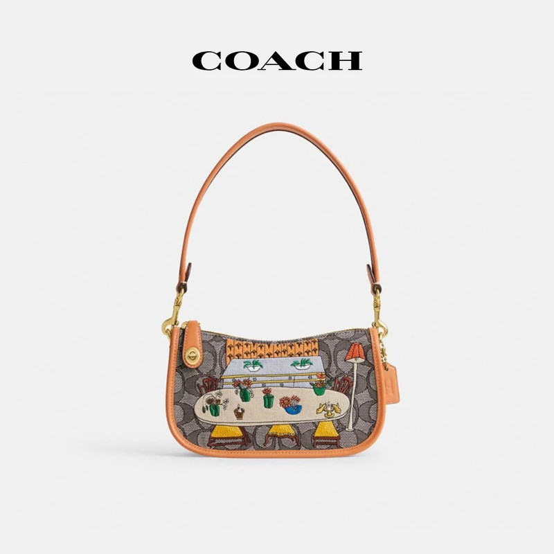 COACH X OBSERVED BY US经典标志织物SWINGER 20号手袋
