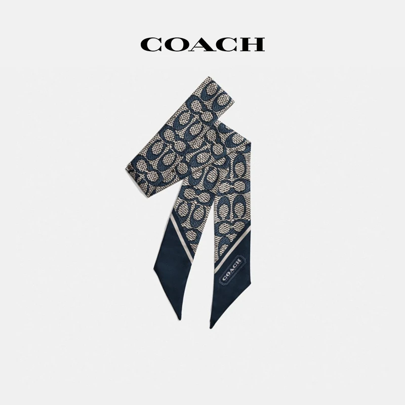 COACH/蔻驰 女士经典时尚百搭小巧轻便标志复古印花窄围巾丝巾