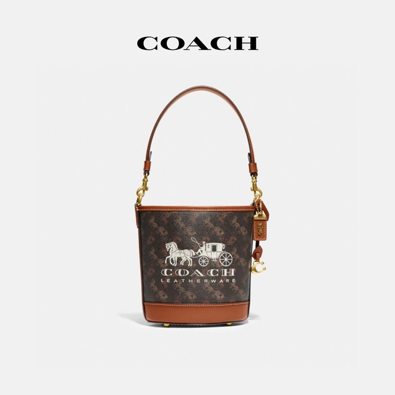 COACH/蔻驰 女士时尚百搭马车图案印花DAKOTA 16号水桶包单肩包