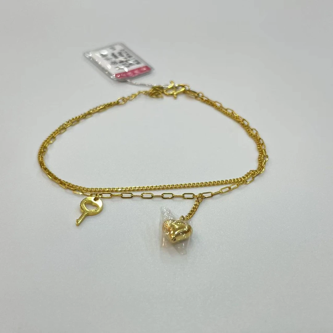 【金源珠宝】足金999 爱心钥匙黄金5G手链  4.49