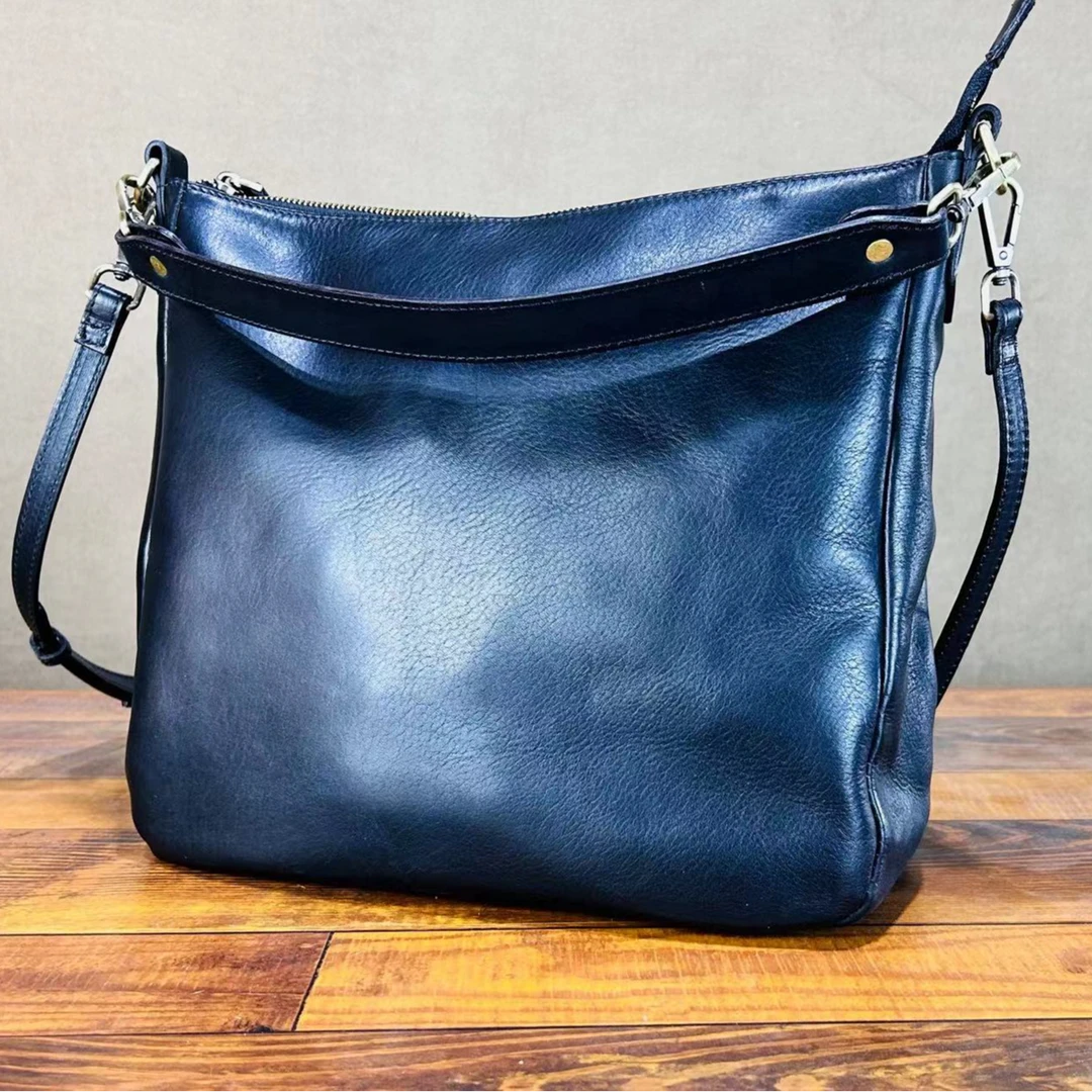 头层植鞣牛皮真皮女士简约复古风水洗皮单肩斜挎跨手提包包