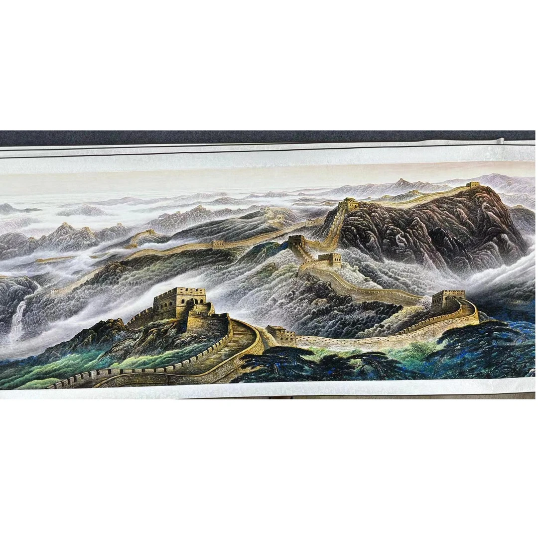 3.2*1.0  金色长城  办公室  宣纸  高清数字微喷 精品软装挂画