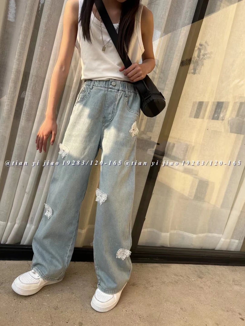 2024年春夏款阔腿牛仔裤