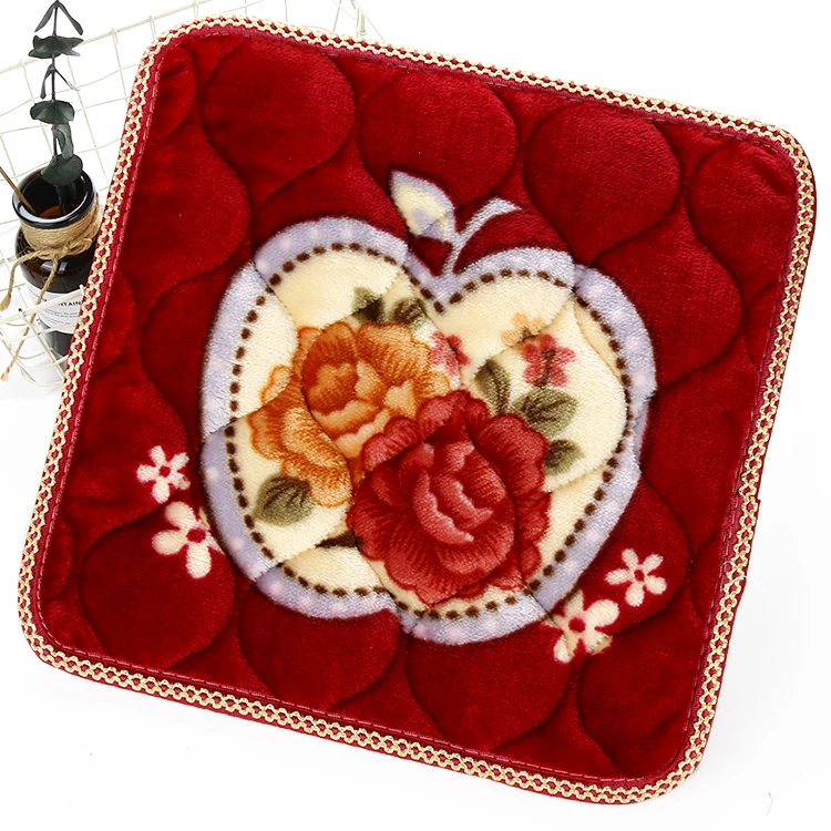 加厚毛绒坐垫冬季保暖办公防滑椅子垫用沙发餐椅凳子垫圆形方形