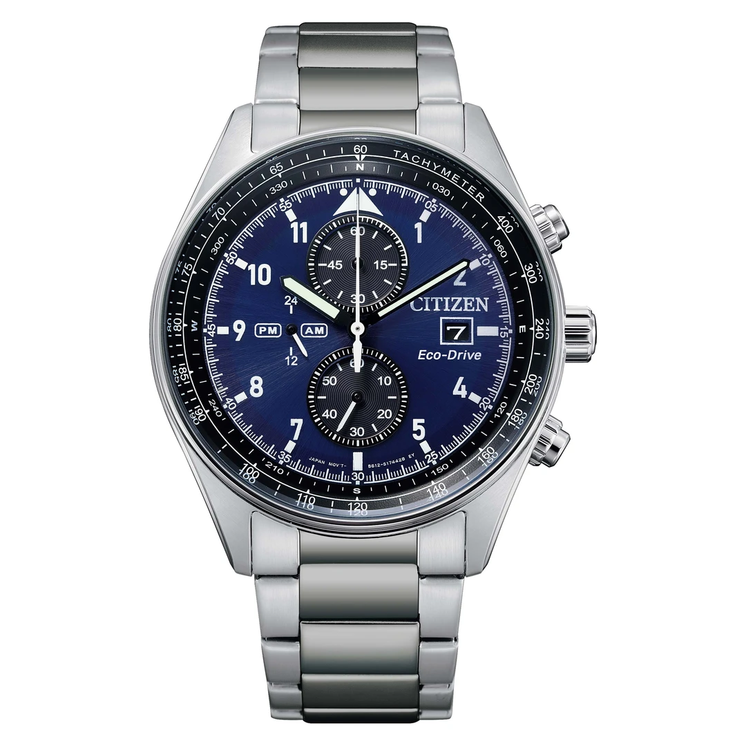 Citizen/西铁城官方正品光动能时尚不锈钢黑盘男士手表CA0770-81L