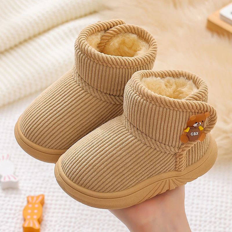 儿童棉鞋冬季美拉德宝宝雪地靴1到3岁男女童防滑超软加厚幼儿鞋子