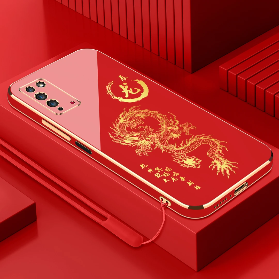 荣耀x10电镀手机壳十二生肖直边国潮硅胶全包软壳防摔保护套