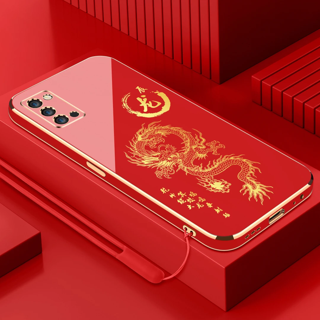 opporeno5k电镀手机壳十二生肖直边国潮硅胶全包软壳防摔保护套