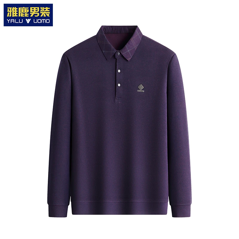 中年爸爸装长袖t恤春夏季薄款打底上衣夏装翻领POLO衫男
