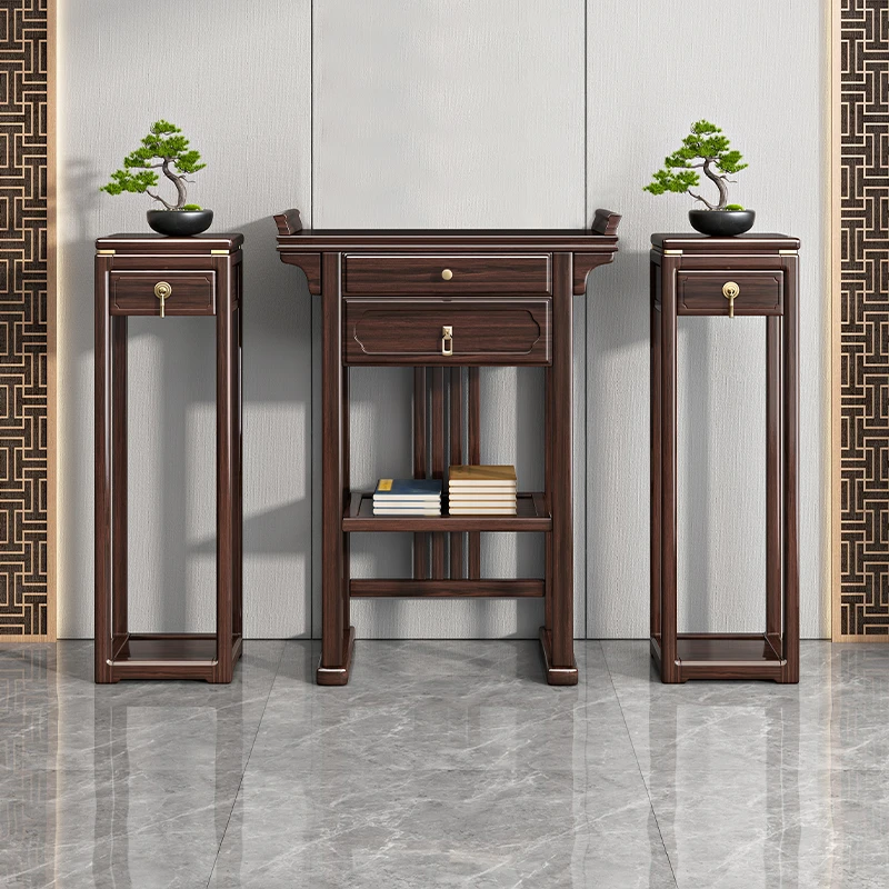新中式紫金檀木小型供桌现代简约家用实木条案全实木玄关案台M108