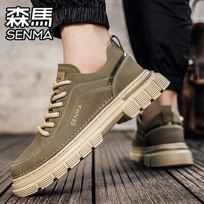 SENMA/森马马丁靴男士夏季百搭透气时尚复古平板鞋厚底英伦风潮鞋